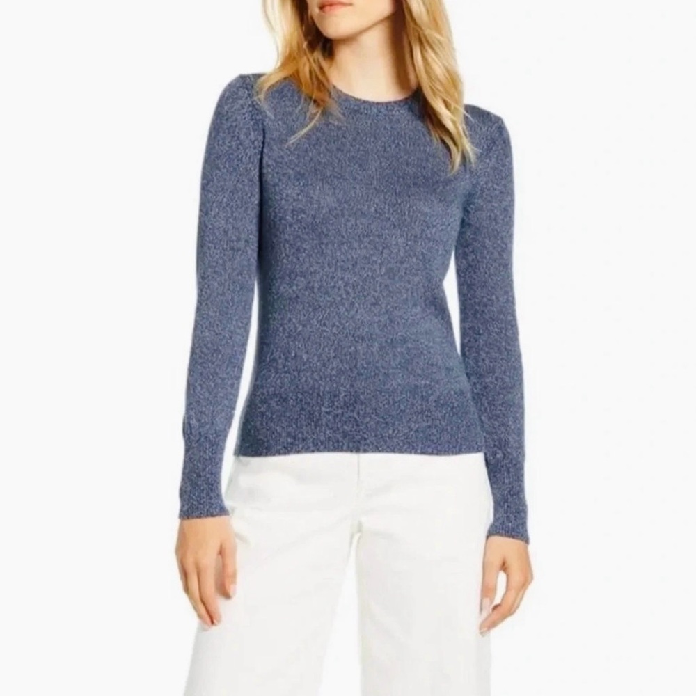 Everlane The Soft Cotton Crew Knit Pullover Sweater Blue in M